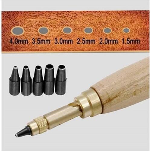 6pcs DIY Automatic Belts Punch Replaceable Mute Rotary Punching Punchers Leather Punch Watch Craft Tool Hole Punch Dropshipping