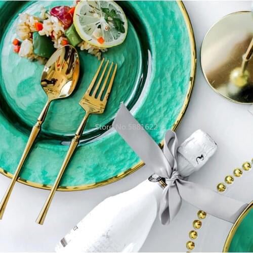 Emerald Phnom Penh Breakfast Bread Plate Tableware Fruit Dessert Dish Creative Ceramic Plate Dinner Plates For Kitchen Supplies