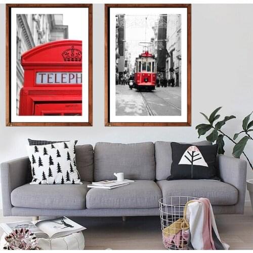 SVITY Modern Black Red Car Train Poster Canvas Painting Wall Rectangle Single Picture For Living Room Bedroom Home Decor FA822
