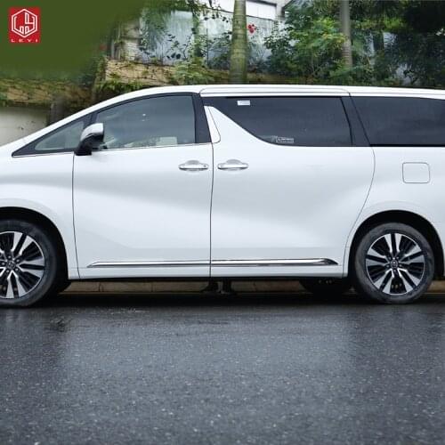LEYI sliver Side Door Body Trim car body kits For Alphard/vellfire 2015-2019 Car Accessories 304 stainless steel