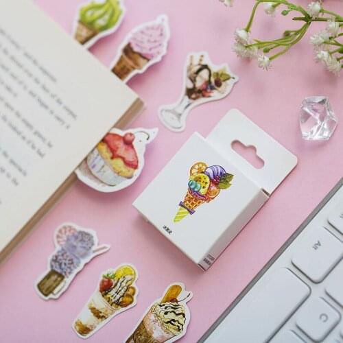 50pcs/lot Ice Cream w16 Student Supply Masking Dairy Photo Notebook w33 Stationery Chancery Sticker