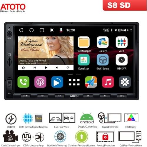 ATOTO S8 Gen2 Standard Autoradio S8G2A74SD Car Multimedia Player In-Dash GPS Navigation Car Radio Android Auto CarPlay IPS DSP