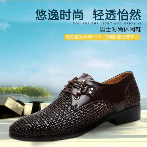 Net-shoes mens leather 2021 summer new white hole shoes made sandals mens leather sandals mens leather sandals