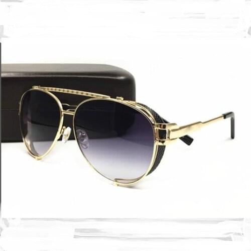 Mens luxury sunglasses Round glasses with metal frames Classic brown leather box Woman fashion sunglasses