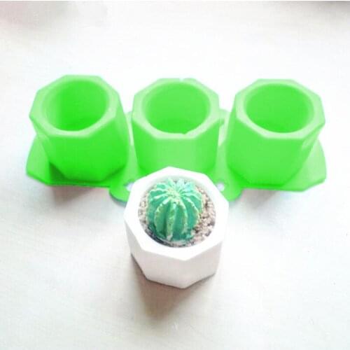 New Creative Cement Pot Mold Concrete Multi-meat Pot Cement Clay Silicone Molds Nordic Polygonal Hole Cement Silica Gel Mould
