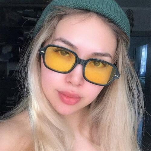 Seemfly Mi nail Vintage Sunglasses Square 2021 New Fashion Simplicity Women Street Retro Tide Sun Glasses Oculos De Sol UV400