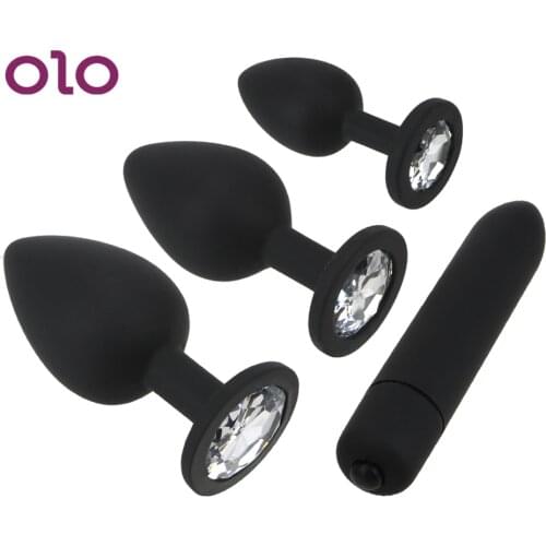 OLO Butt Plug Anal Plug Bullet Vibrator Sex Toys for Women Men Prostate Massager Erotic Adult Products