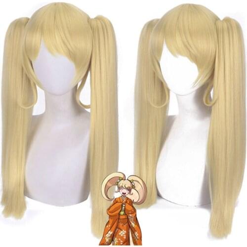 Saionji Hiyoko Wig Danganronpa Cosplay Synthetic Heat Resistant Women Blonde Hair Hiyoko Saionji