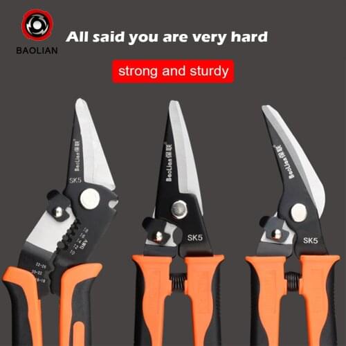 BAOLIAN Multi big tool pliers Crimping Pliers wire stripper Multi functional Snap Ring Terminals powerful aviation scissors