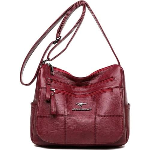 Casual Soft PU Leather Shoulder Bags for Women 2021 Elegant Large Capacity Crossbody Bag Purses and Handbags Luxury Designer Sac