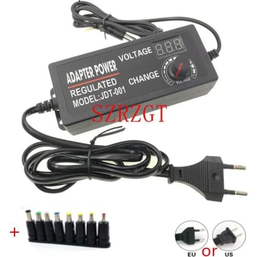 Adjustable AC to DC 3V-12V 3V-24V 9V-24V Universal adapter with display screen voltage Regulated power supply adatpor 3 12 24 v