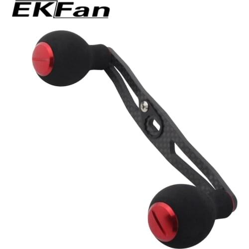 EKFan 8*5mm Hole Black EVA Knob With Length121mm Carbon Fiber Fishing Reel Handle For Baitcasting Fishing Reel Rocker