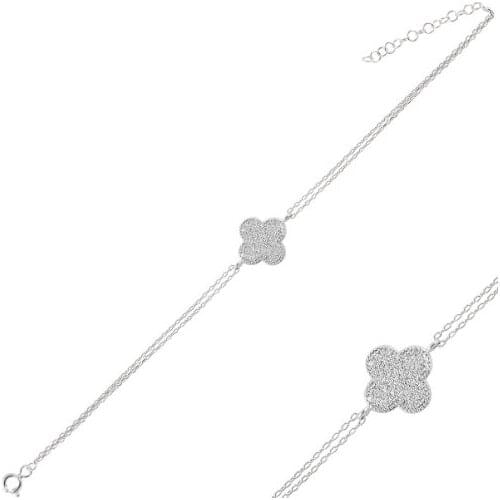 Silverlina Silver Clover Bracelet