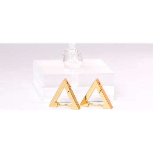 Triangle Shape Hoop Earrings Jewelry Stainless Steel Hypoallergenic Fashion Gold/Silver Color Earrings for Women Jewellery