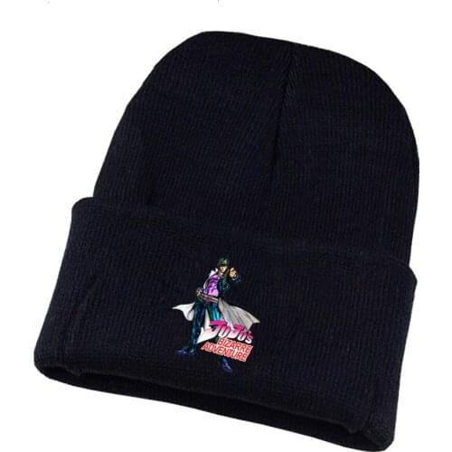 Anime Jo-Jos Bizarre Adventure Hat Kujo Jotaro Hat Cap Beanie Knitted Cap Cosplay Costume Unisex Print Adult Casual Cotton hat