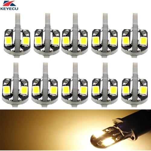 KEYECU 10 Pack Warm White W5W T10 8SMD 5730 Car Interior and Exterior Led Bulb for Map Dome Courtesy License Plate Light