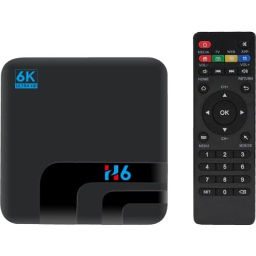 TV Box Android 9.0 Allwinner H6 Quad Core 4GB/32GB UHD Media Player 6K HDR Smart TV Box 2.4G WiFi 100M USB3.0 H.265 Set-Top Box