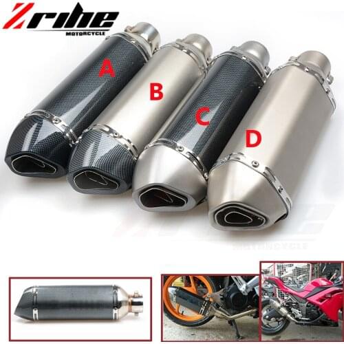 For Universal Motorcycle Exhaust Moto Muffler Pipe With Removable DB Killer GY6 CBR125 CB400 CB600 YZF r1 mt07 mt 09 mt10