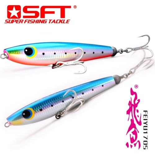 SFT Brand 170mm/100g Top Fishing Lure Sinking Wooden Pencil Popper Hand-made Sea Fishing Yellow Tail Peche