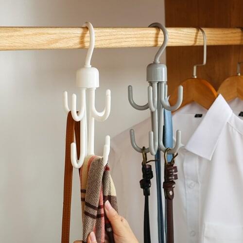PP 8-Hooks Rotatable Storage Holder Rack Shoe Rack Hook Tie Belt Clothes Organizer