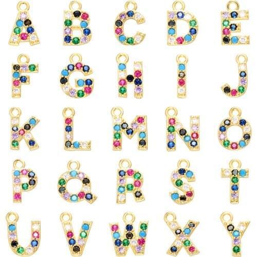 ZHUKOU 10x13mm Simple and Fashion candy crystal letter pendant for necklace earrings accessories Making model:VD436