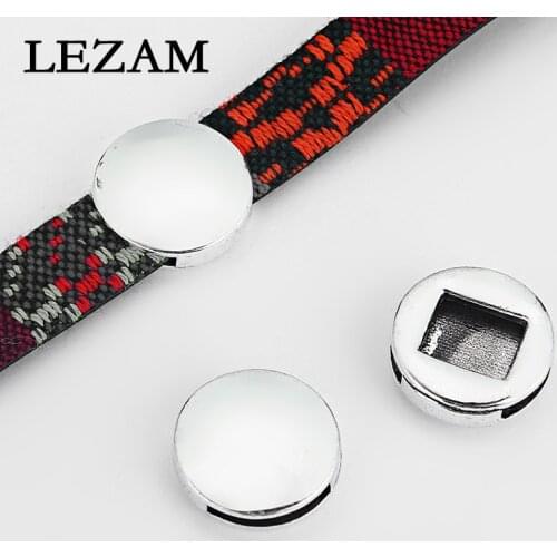 10pcs Antique Charms Slider Spacer For 12*2mm Flat Leather Cord Jewelry Bracelet Necklace Jewelry Accessories Material