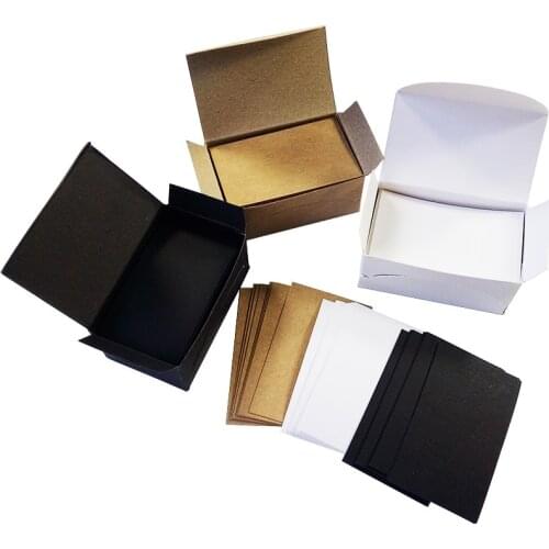 100Pcs/Lot White Black Kraft Paper Card blank business cards Message Memo Party Gift Thank You Label BookmarkName
