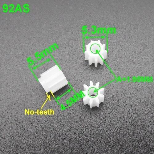 10000Pcs HQ 0.5M 0.5 Modulus Spur Gear Pinion Aperture 2mm 1.95mm 9 Teeth 1MM No Teeth Shoulder 2A Tight Fit 9T 2A 5.3MM X 5.5MM