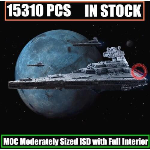 15300PCS Imperial Destroyer Star Space Wars Moderately Sized ISD Full Interior Building Blocks Bricks Toy Gift Kid