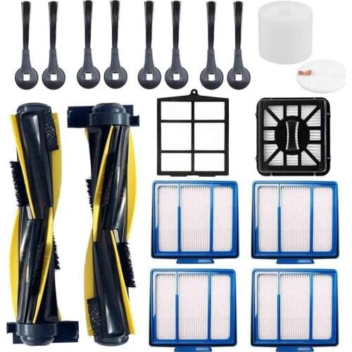 18-Pack Replacement Part Kit Accessories for Shark Iq Side/ Brush Filter Main/Roller Brush Self-Clean Base Filter