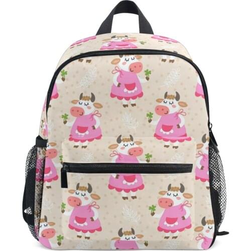 2021 Toddler Kids Bag Childrens Backpack Fashion Cute Cows Cartoon Zipper Backpack Bag Boys Girls School Bag Dropship Infantil