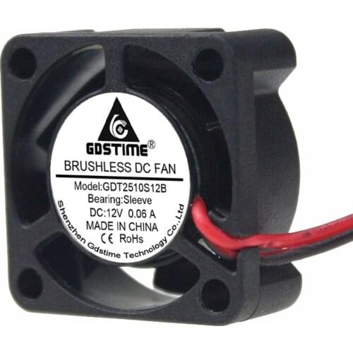 5Pieces LOT Gdstime DC 12V 2pin 2510 25mm x 25mm x 10mm Micro Cooler Radiator Processor fan