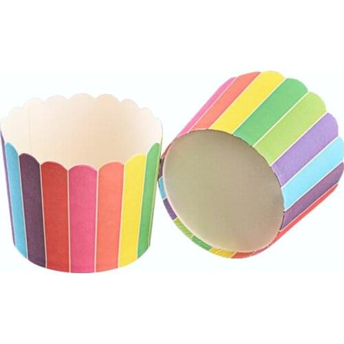 50PCS Black White Yellow Red Purple Paper Cupcake Liner Baking tool Muffin Cup Case Tray Cake Mold wedding birthday party