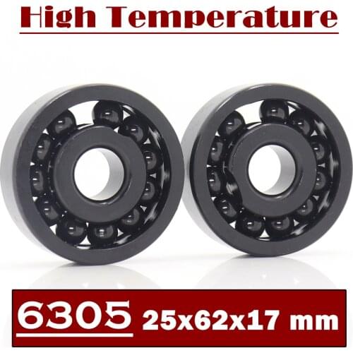 6305 High Temperature Bearing 25*62*17 mm ( 2 Pcs ) 500 Degrees Celsius Full Ball Bearings