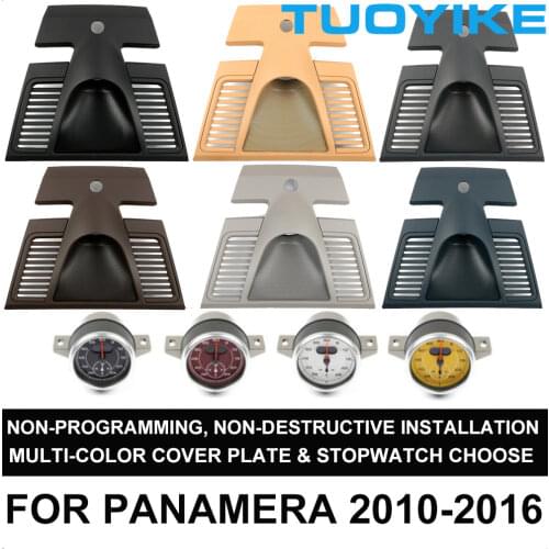 Car Stopwatch For Porsche Panamera 2010-16 Interior Dashboard Central Clock Compass Time Electronic Meter Clock Accessional Kit