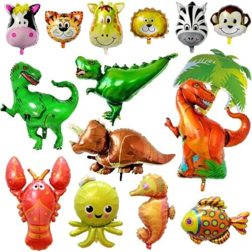 Dinosaur Foil Balloon Birthday Party Decoration Kids Inflatable Helium Ballon Animal Zoo Theme Decor Balls Safari Party Balloon