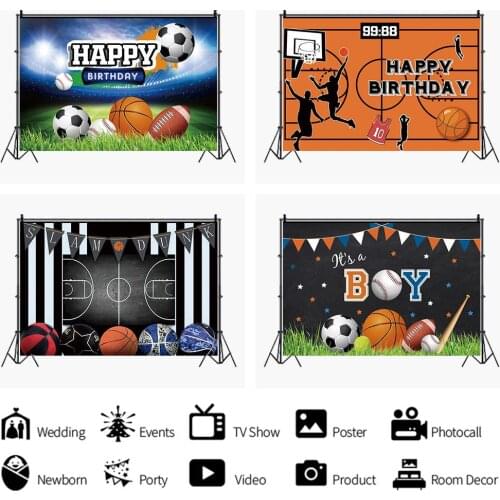 Wonderful Basketball Match Dunk Backdrop Boy Birthday Party Table Decoration Photography Photo Newborn Bath Custom Background