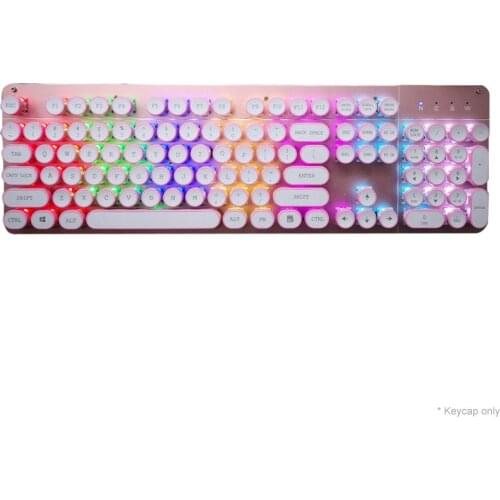 Gaming Keyboard Imitation Mechanical Keyboard Gaming USB 104 Keycaps English Gamer Keyboard ABS Clear Key Caps Board