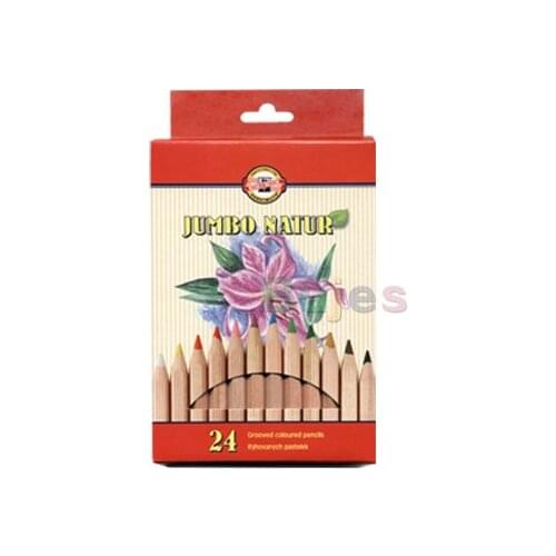 24pc/set jumbo nature color pencil lapis de cor thick rod drawing pencil Koh-I-Noor art supply painting pencil