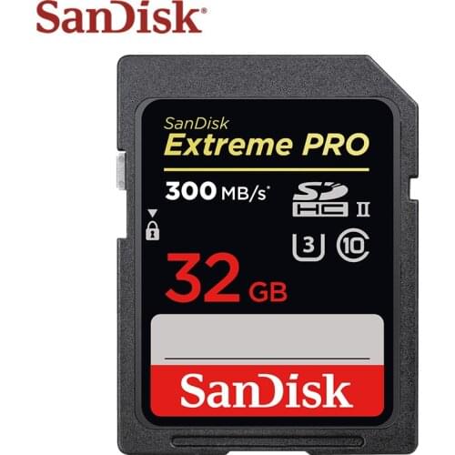 100% Original SanDisk Extreme Pro SD Card 32GB SDHC Class 10 Max Read Speed 300M/s UHS-II U3 Memory Card For Digital Camera