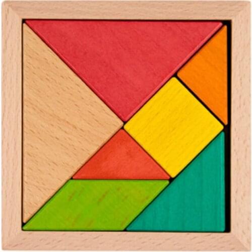 Colorful Wooden Tangram for Kids Jigsaw Puzzle Brain Teaser Educational Toys High Quality Tangram Puzzle Boy Girl Toys Gift