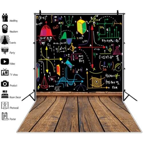 Laeacco Back to School Photophone Geometric Patterns Wooden Floor Photography Backdrops Photo Backgrounds Student Photozone Prop