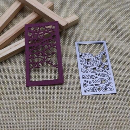 Metal Cutting Dies Rectangle Background Cut Die Mold Branches Scrapbooking DIY Paper Craft Knife Mould Stamps And Dies