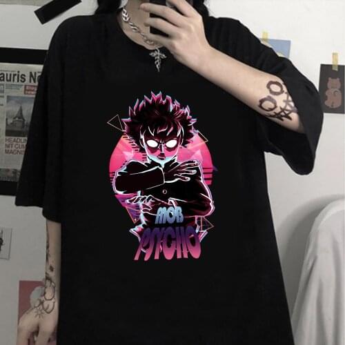 Men Women Mobu Saiko Hyaku Mob Psycho 100T-shirt Tops Cool Summer Tshirt T-shirt Crew Neck Anime Manga Tee Shirt Clothes