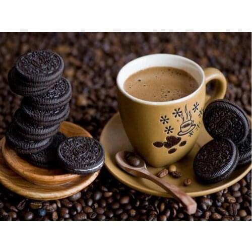 Biscuit Embroidery Mosaic Craft Coffee cup Diamond Painting Kits Beads Picture Wall Paper Rhinestones Drawing Christmas Gift New