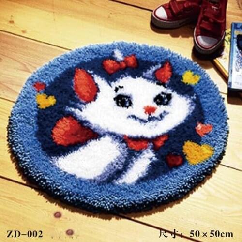 Ground Mat Cushion Latch Hook Kit Embroidery DIY Craft Cross Stitch Needlework Embroidery Counted Cross-Stitching