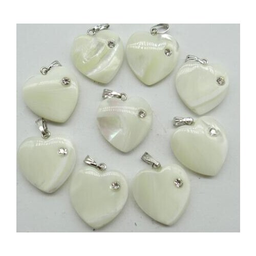 Natural Parelmoer Shell liefdevolle hartvorm zoutwater parelmoer pendant for diy Jewelry making Pendant necklace24pcs
