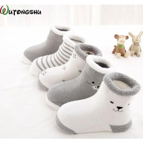 5 Pairs/lot Baby Socks Newborn Winter Autumn Socks For Boy Girl New Cartoon Baby Boy Short Socks For 0-2Y