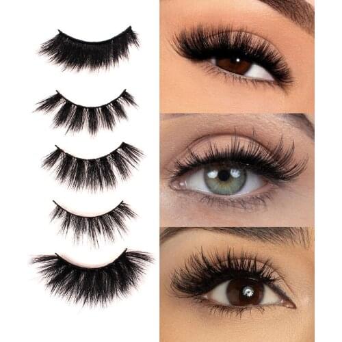 New artificial eyelashes 3D grafted imitation mink hair thick curly long natural