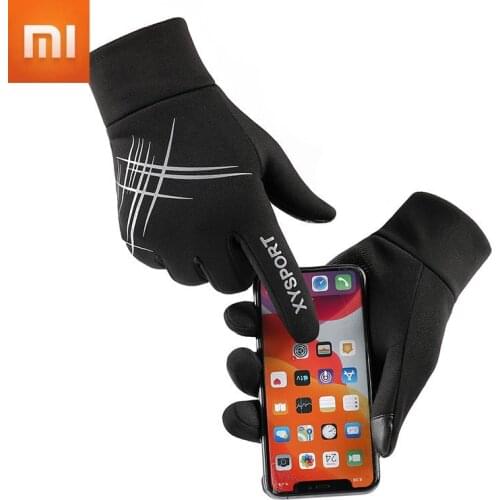 Xiaomi Warm Gloves Men Winter Plus Velvet Touch Screen Gloves Outdoor Sports Running Cycling Full Finger Gloves for Women Hot